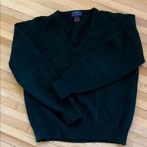 Vintage Woodward Dark Green V-Neck Sweater